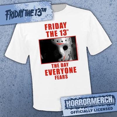 Friday The 13th - Day Everyone Fears (White) [Mens Shirt]