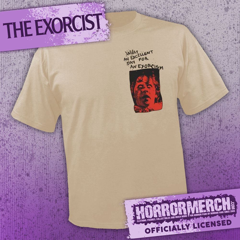 Exorcist - Excellent Day For An Exorcism (Tan) (Front And Back Print) [Mens Shirt]