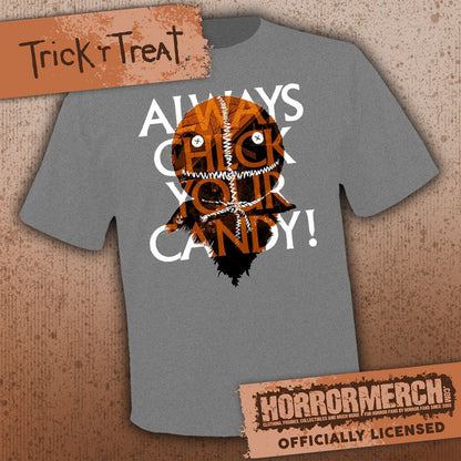 Trick R Treat - Check Your Candy (Face) (Gray) [Mens Shirt]