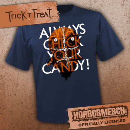 Trick R Treat - Check Your Candy (Face) (Blue) [Mens Shirt]