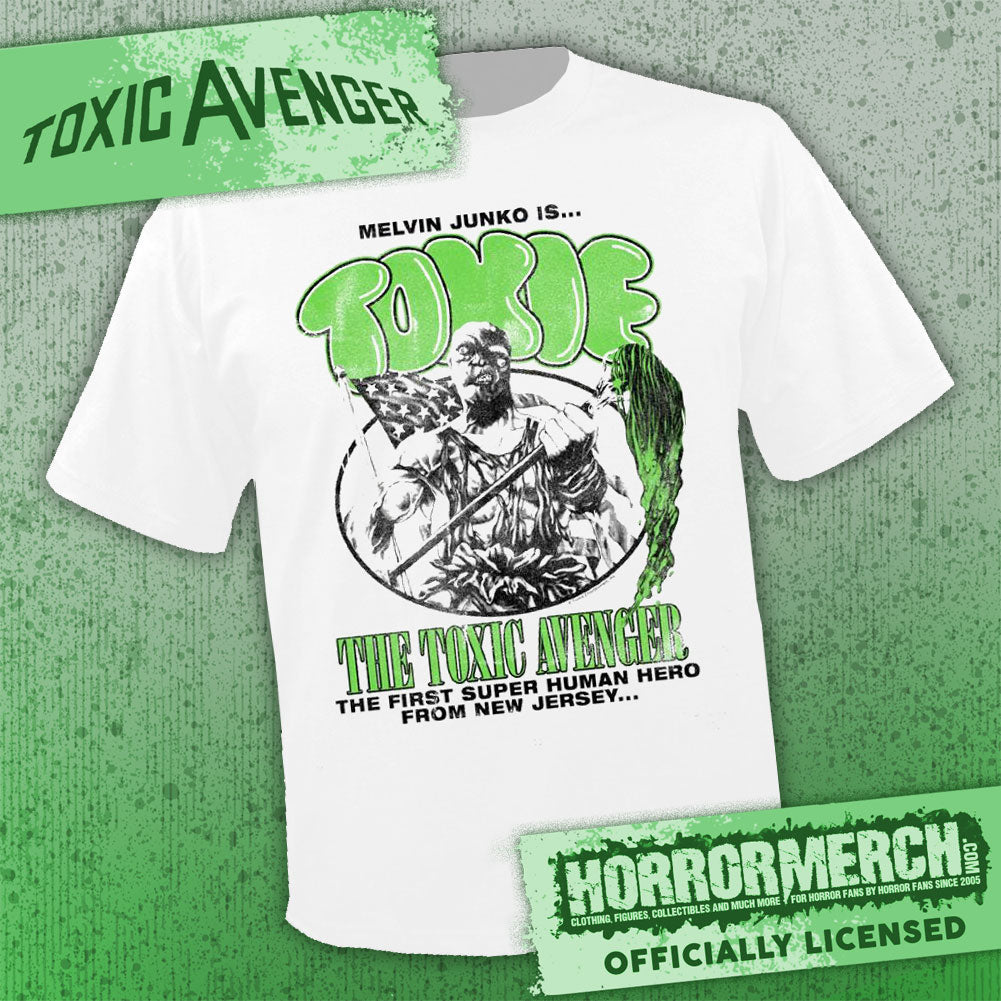 Toxic Avenger - Melvin Junko (White) [Mens Shirt] – Horrormerch.com