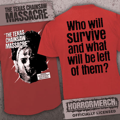 Texas Chainsaw Massacre - Who Will Survive (Blue) (Front And Back Print) [Mens Shirt]