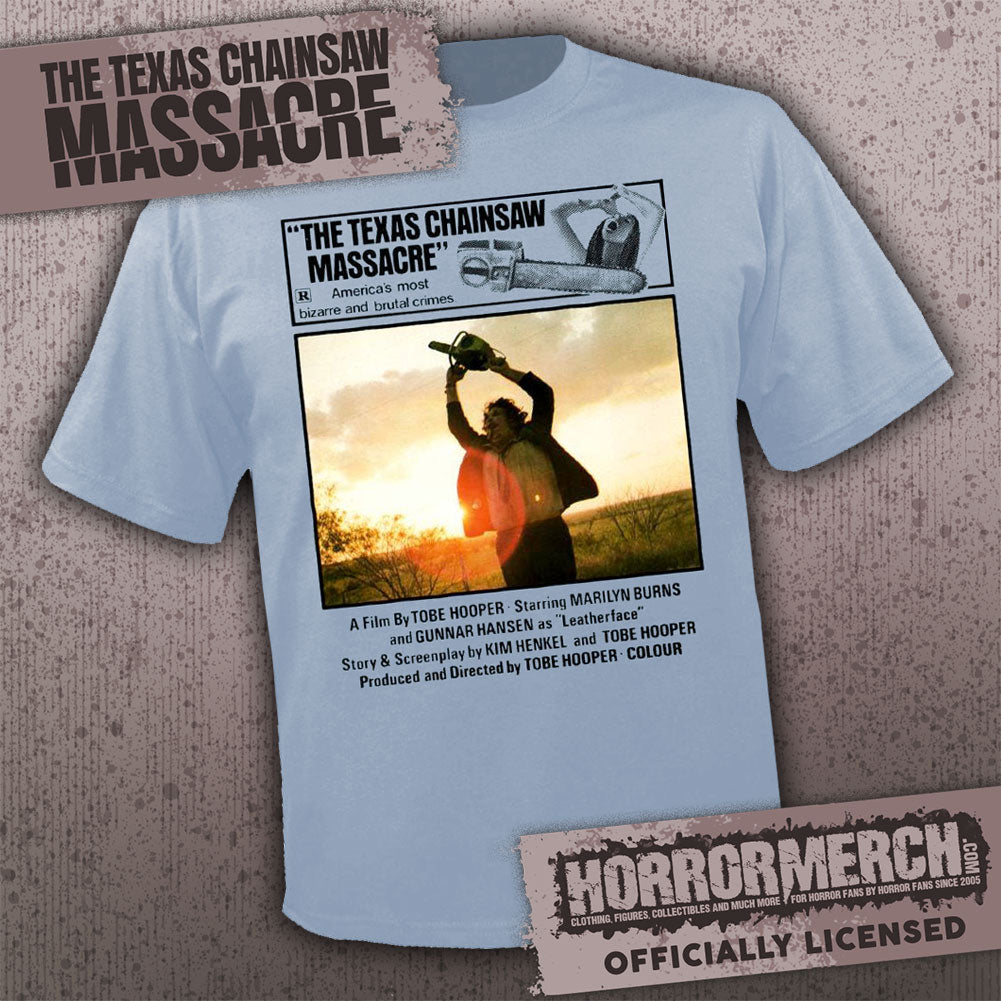 Texas Chainsaw Massacre - Can You Survive (Blue) (Front And Back Print) [Mens Shirt]