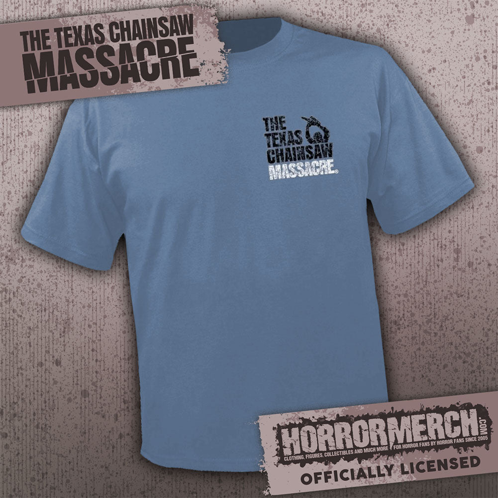 Texas Chainsaw Massacre - Logo Pocket Print (Blue) (Front And Back Print) [Mens Shirt]
