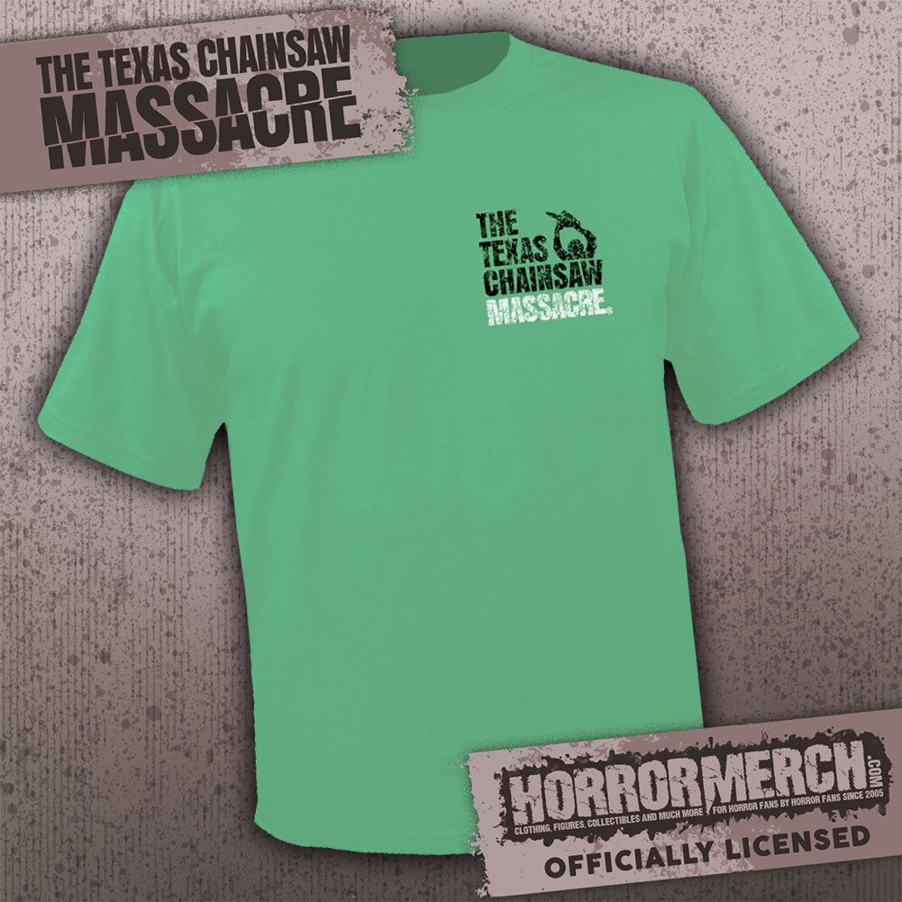 Texas Chainsaw Massacre - Logo Pocket Print (Green) (Front And Back Print) [Mens Shirt]