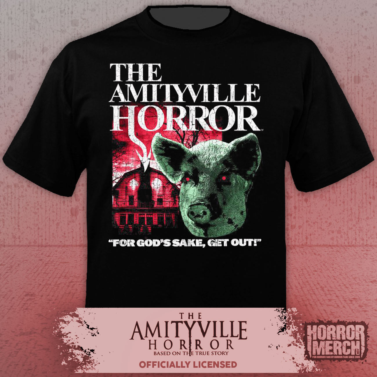 Amityville Horror - Pigs Head (Red) Mens Shirt