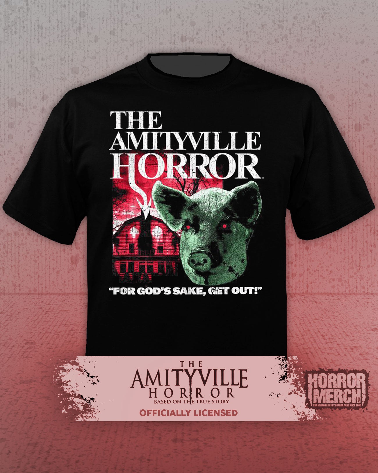 Amityville Horror - Pigs Head (Red) Mens Shirt