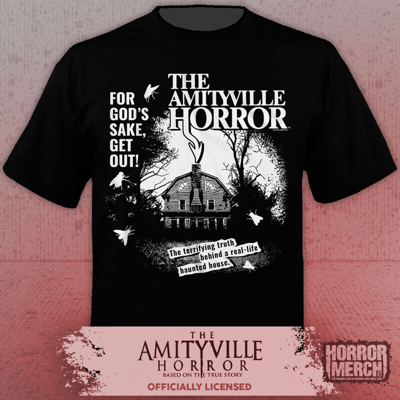 Amityville Horror - For Gods Sake Get Out (BW) Mens Shirt