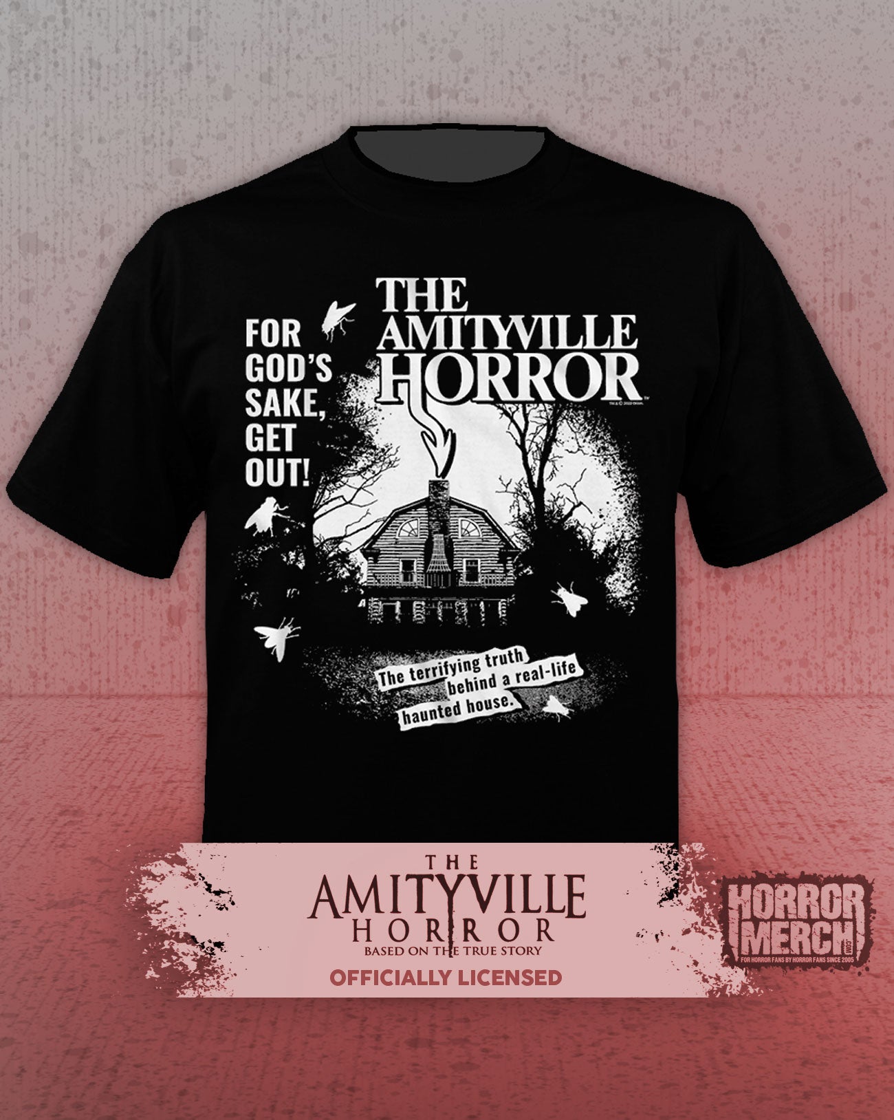 Amityville Horror - For Gods Sake Get Out (BW) Mens Shirt