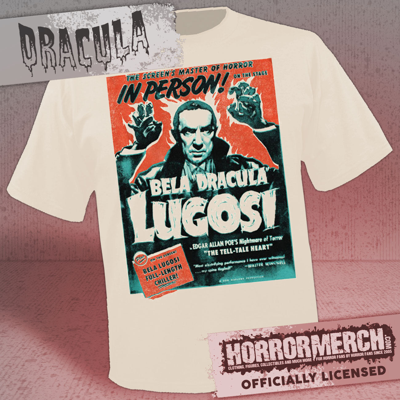 Dracula - In Person (Cream) (Bela Lugosi) Mens Shirt