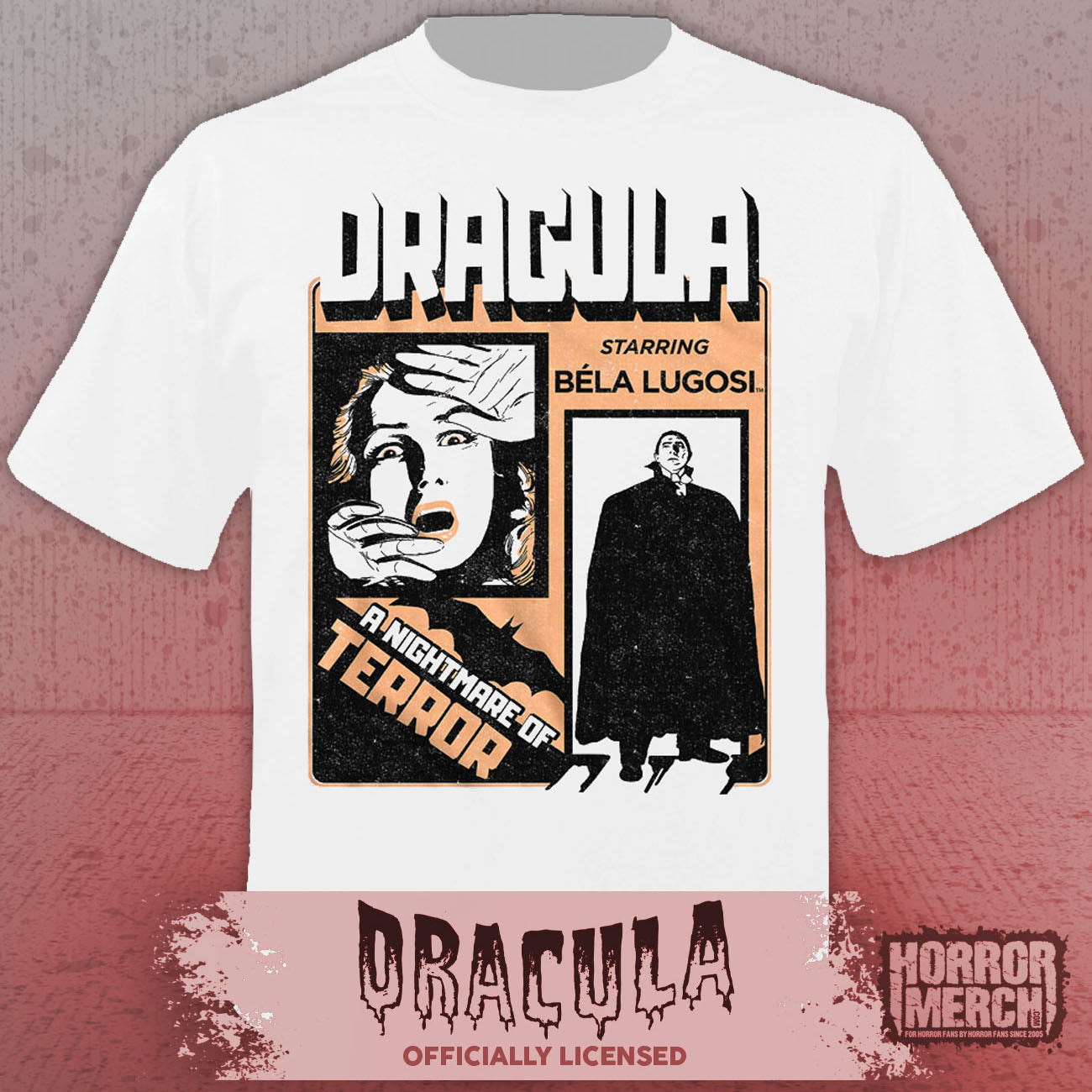 Dracula - Nightmare Of Terror Mens Shirt (White)