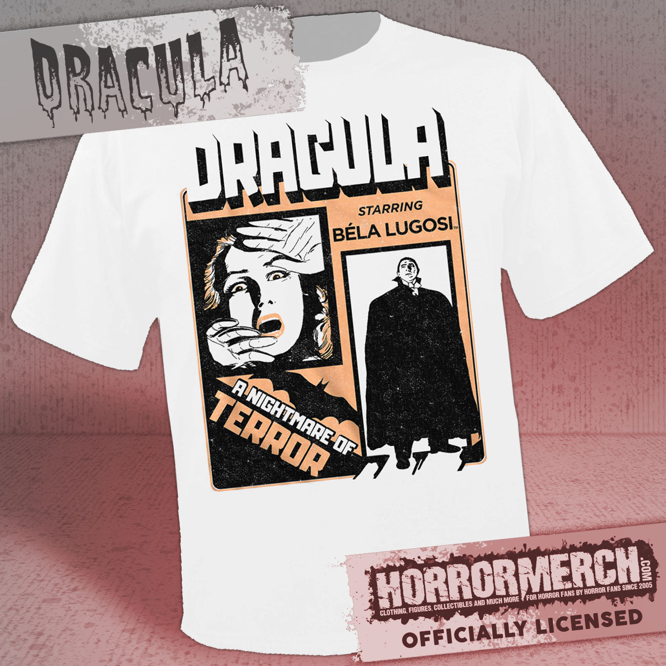 Dracula - Nightmare Of Terror (White) Mens Shirt