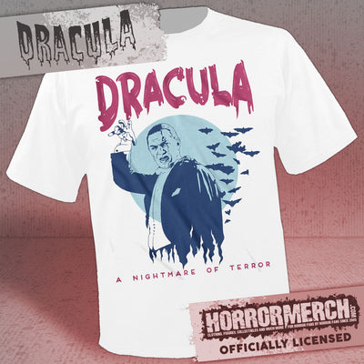 Dracula - A Nightmare Of Terror (White) Mens Shirt