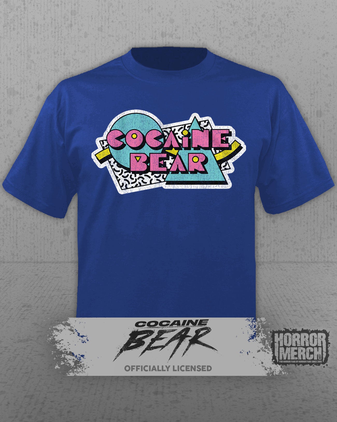Cocaine Bear - Retro Logo Mens Shirt (Blue)