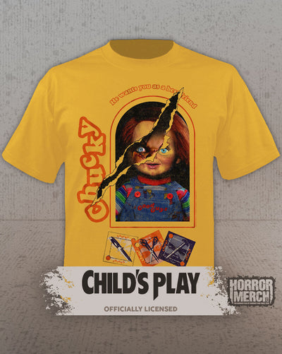 Childs Play - Good Guys Box Mens Shirt (Yellow)