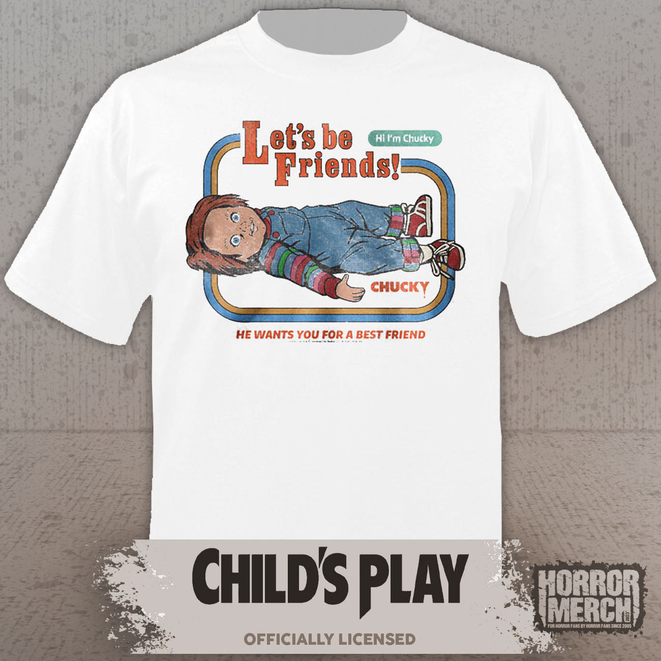 Childs Play - Hi Im Chucky  Mens Shirt (White)