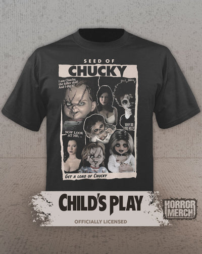 Childs Play - Seed Of Chucky (Collage) Mens Shirt (Gray)