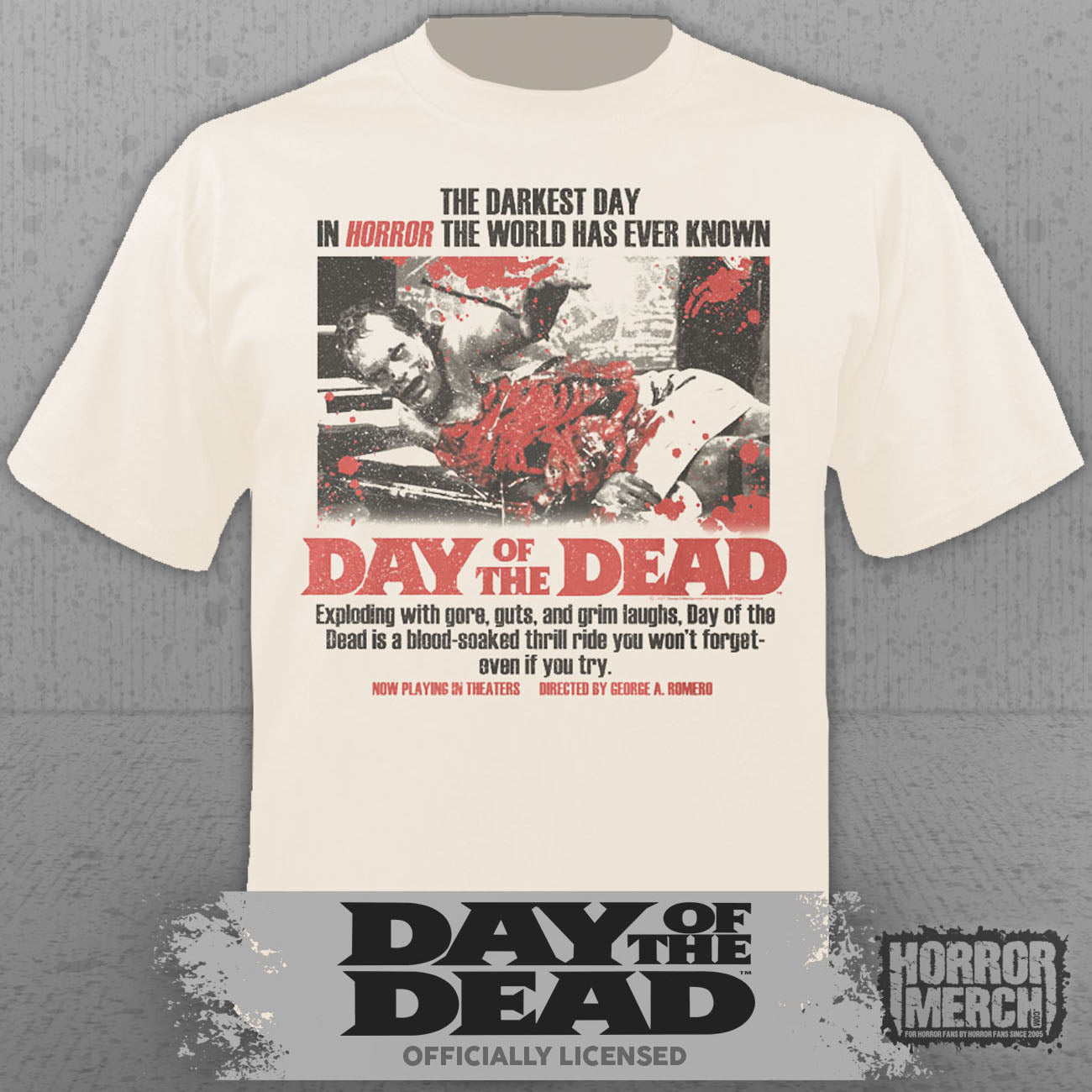 Day Of The Dead - Darkest Day Of Horror Mens Shirt (Cream)