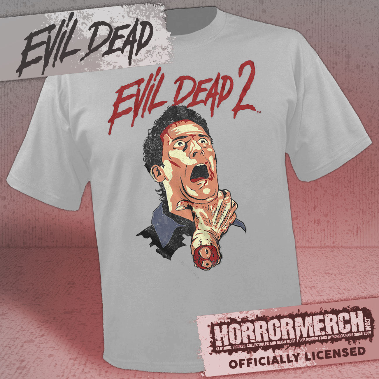 Evil Dead - Throat (Gray) Mens Shirt