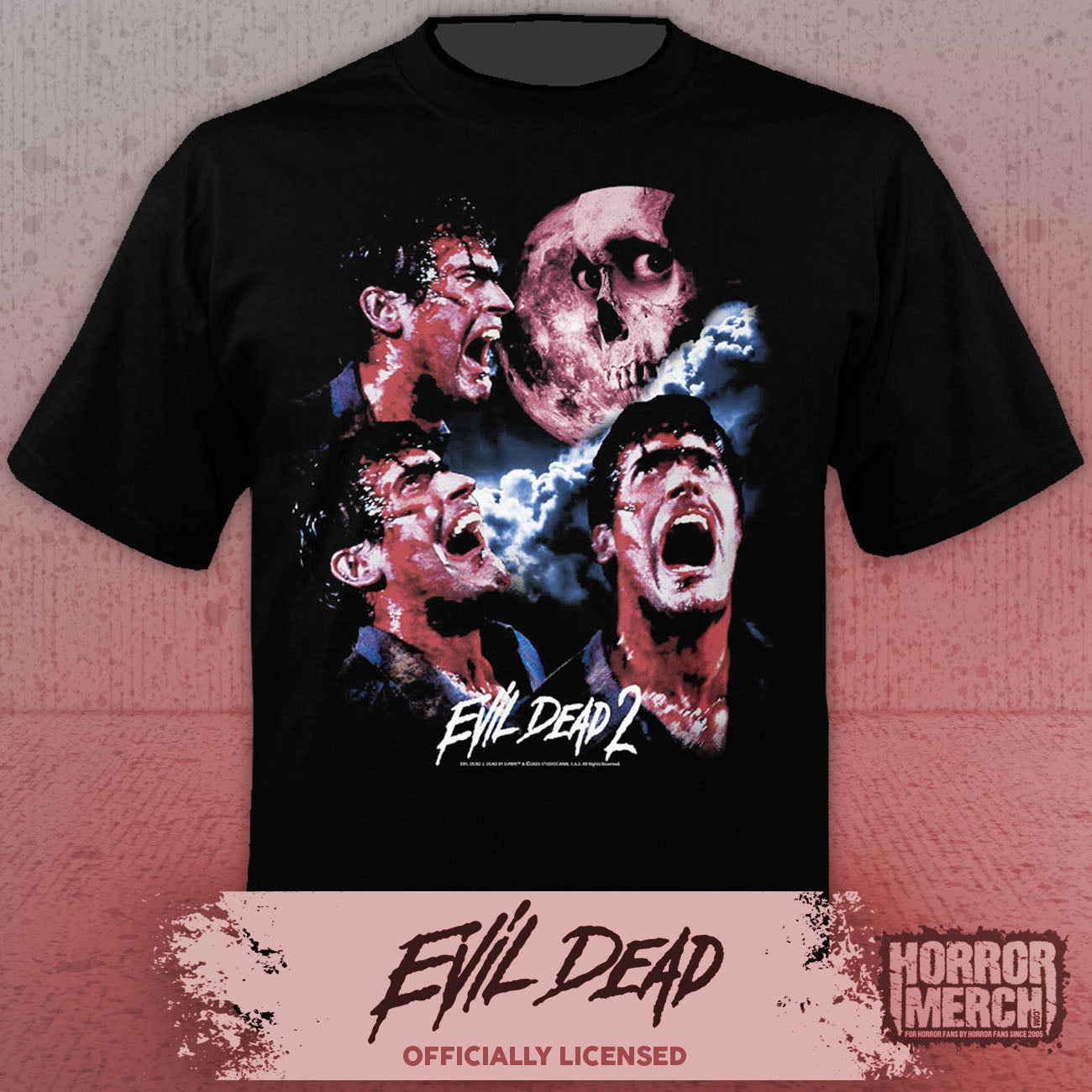 Evil Dead - Ash Lightning Collage Mens Shirt