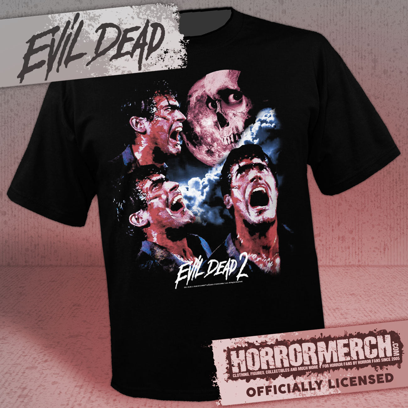 Evil Dead - Ash Lightning Collage Mens Shirt