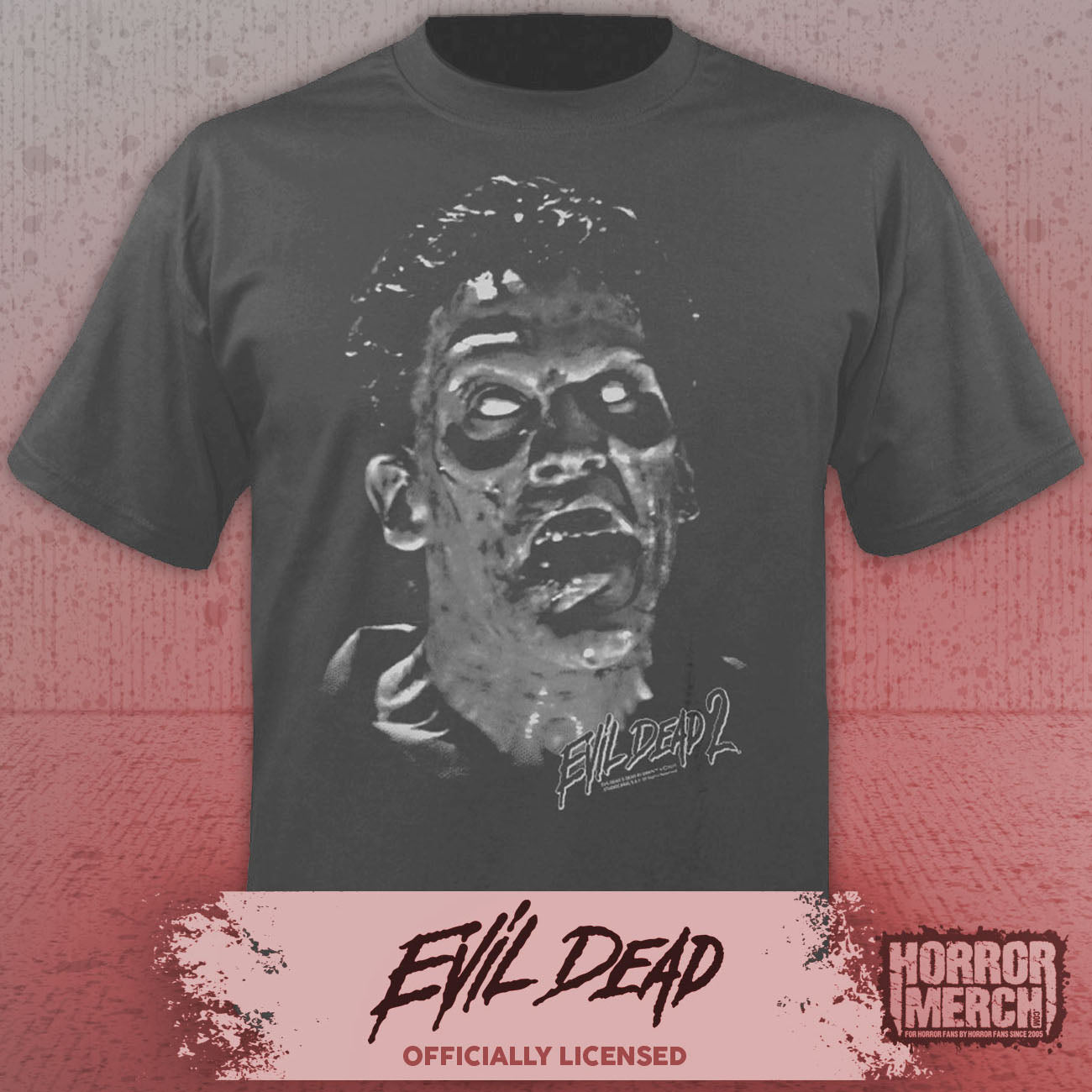Evil Dead - Ash Close-Up Mens Shirt (Gray)