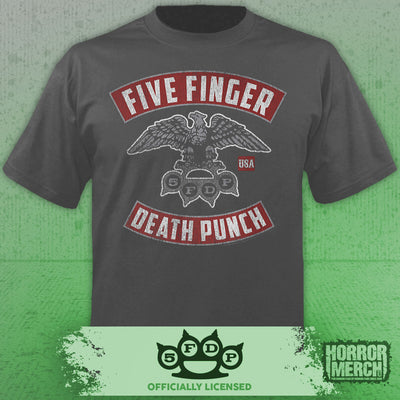 Five Finger Death Punch - Eagle Logo Mens Shirt (Gray)