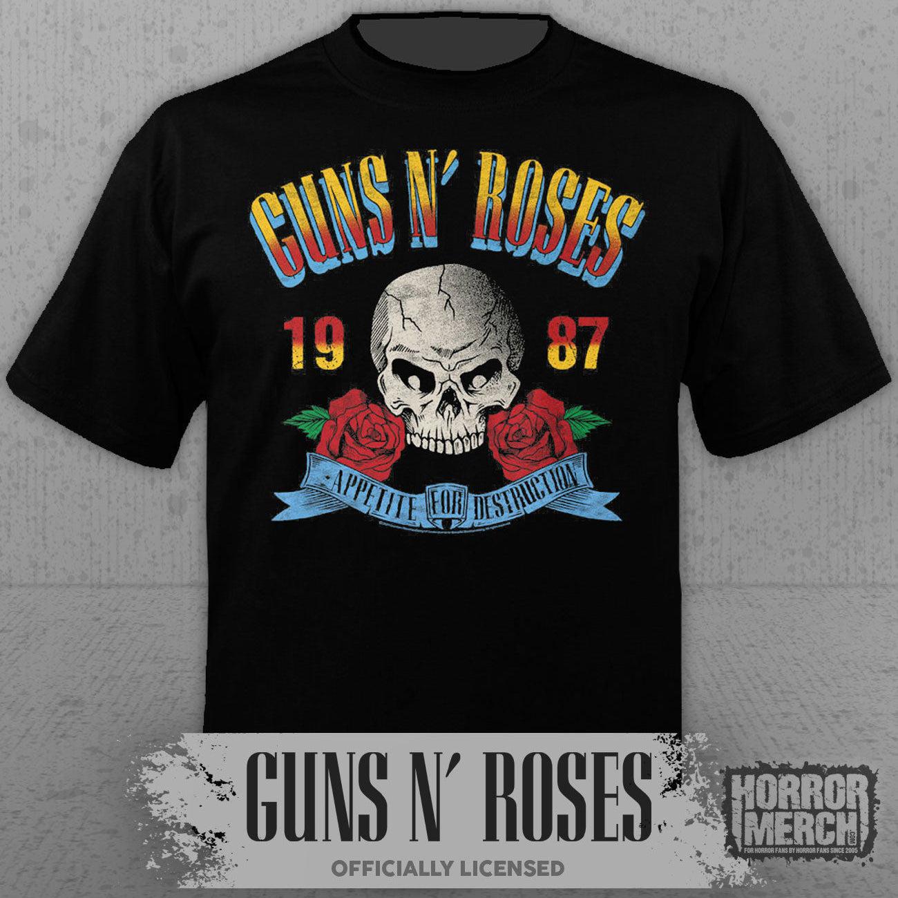 Guns N Roses - Appetite Skull Mens Shirt