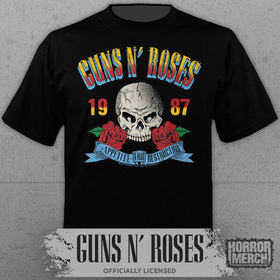 Guns N Roses - Appetite Skull Mens Shirt