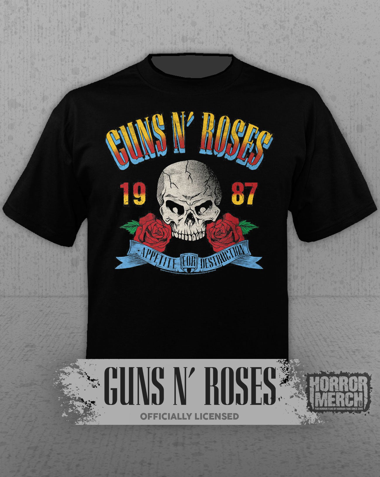 Guns N Roses - Appetite Skull Mens Shirt