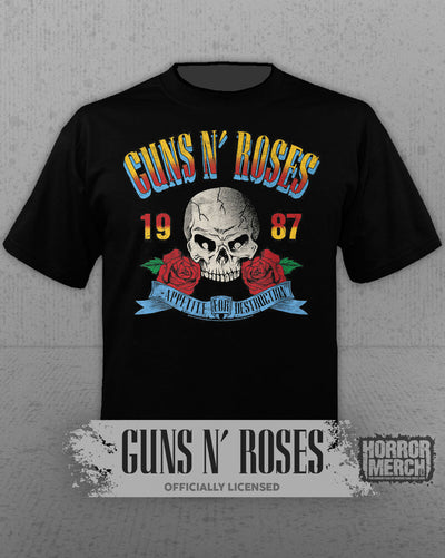 Guns N Roses - Appetite Skull Mens Shirt