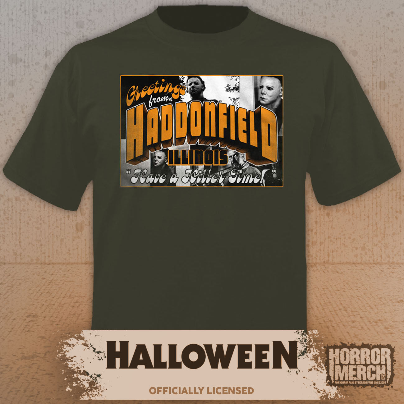 Halloween - Haddonfienld Postcard Mens Shirt (Green)
