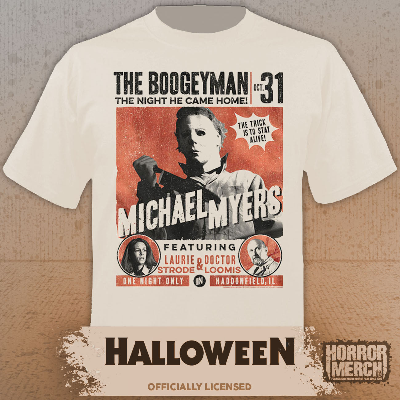 Halloween - Fight Card Mens Shirt (Cream)
