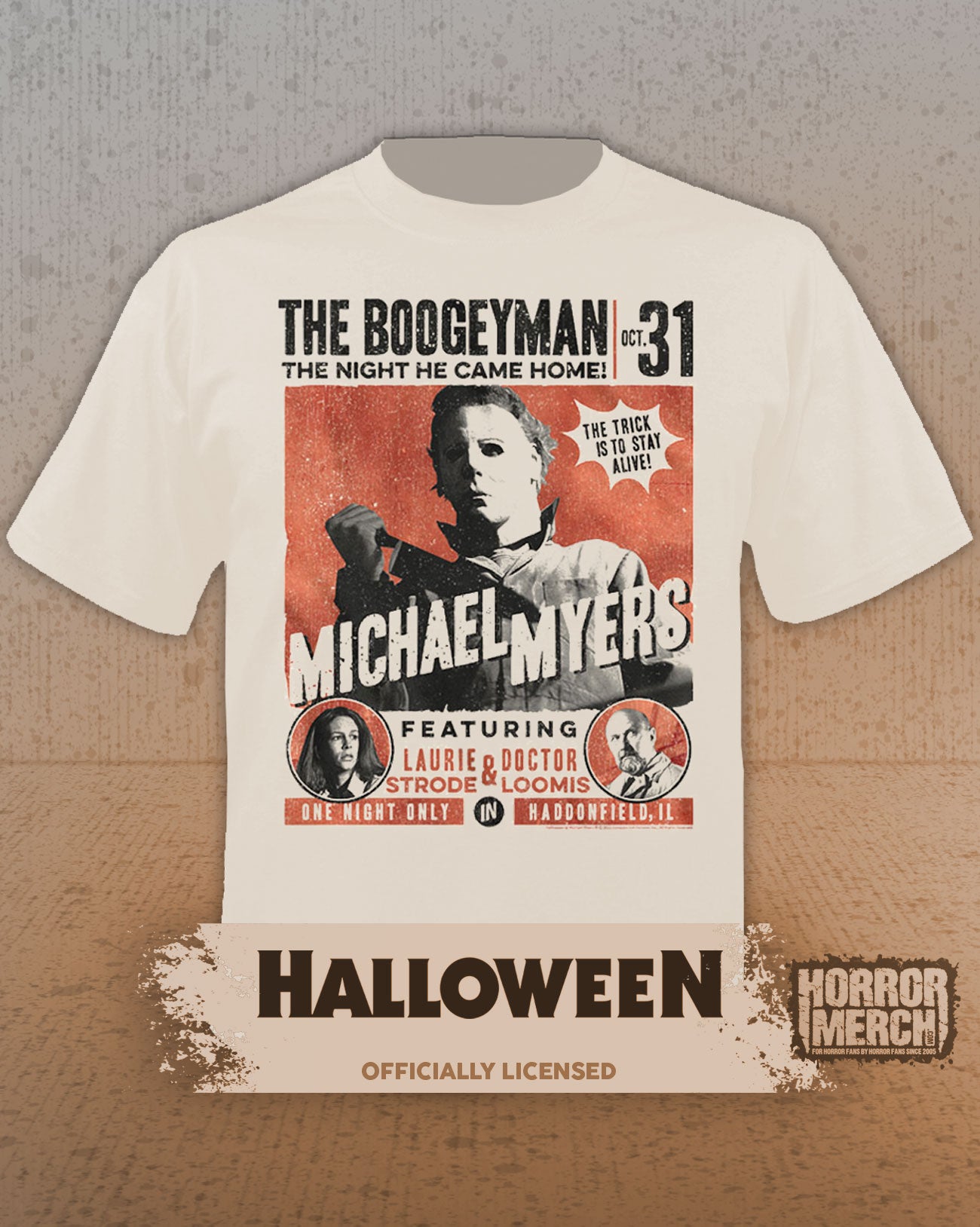 Halloween - Fight Card Mens Shirt (Cream)