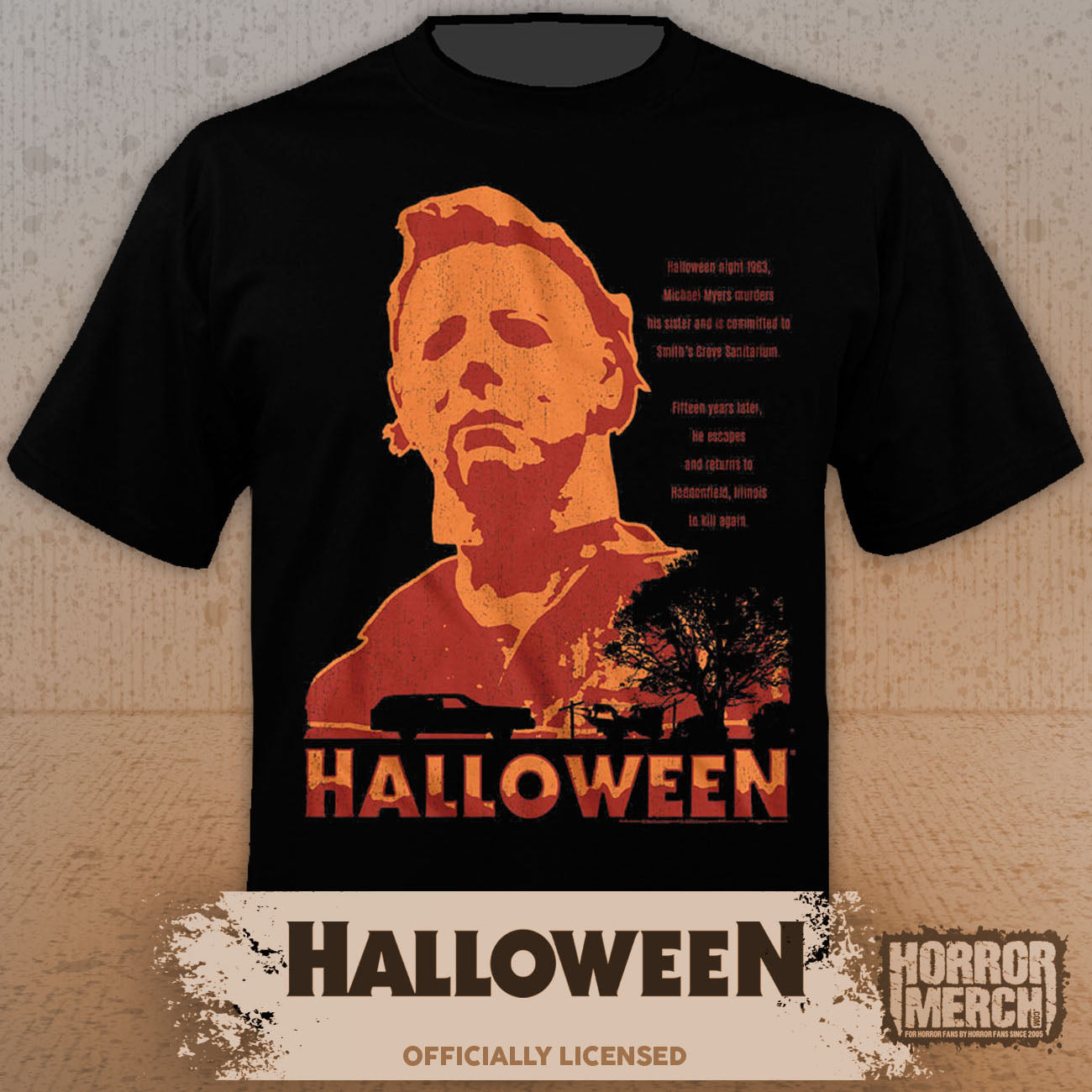 Halloween - Closeup (Orange Neon) Mens Shirt