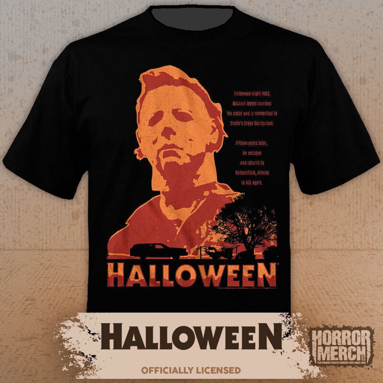 Halloween - Closeup (Orange Neon) Mens Shirt