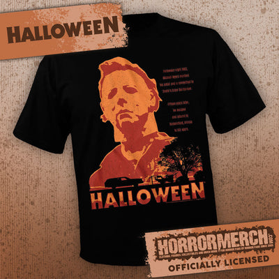 Halloween - Closeup (Orange Neon) [Mens Shirt]