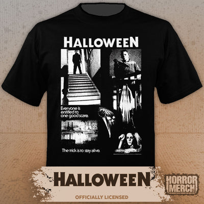 Halloween - One Good Scare (BW Collage) Mens Shirt