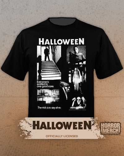Halloween - One Good Scare (BW Collage) Mens Shirt