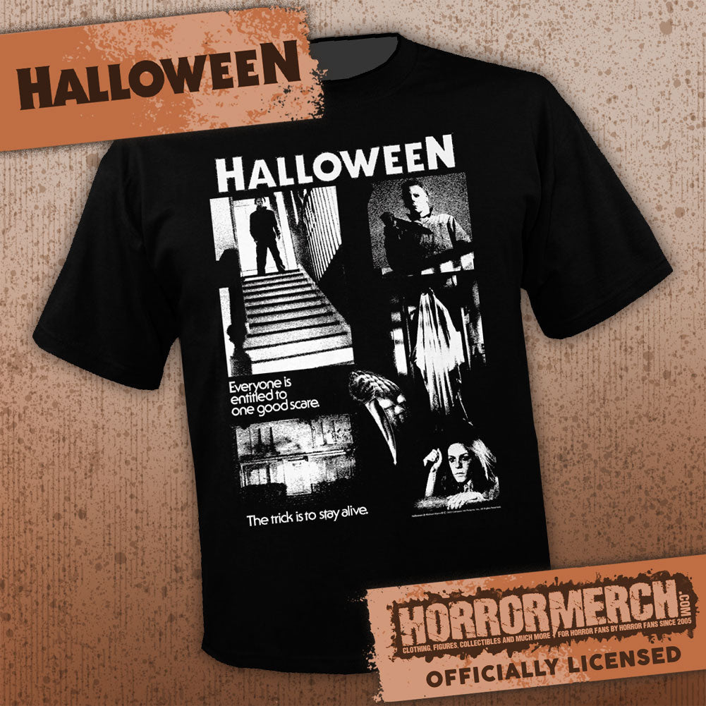 Halloween - One Good Scare (BW Collage) Mens Shirt