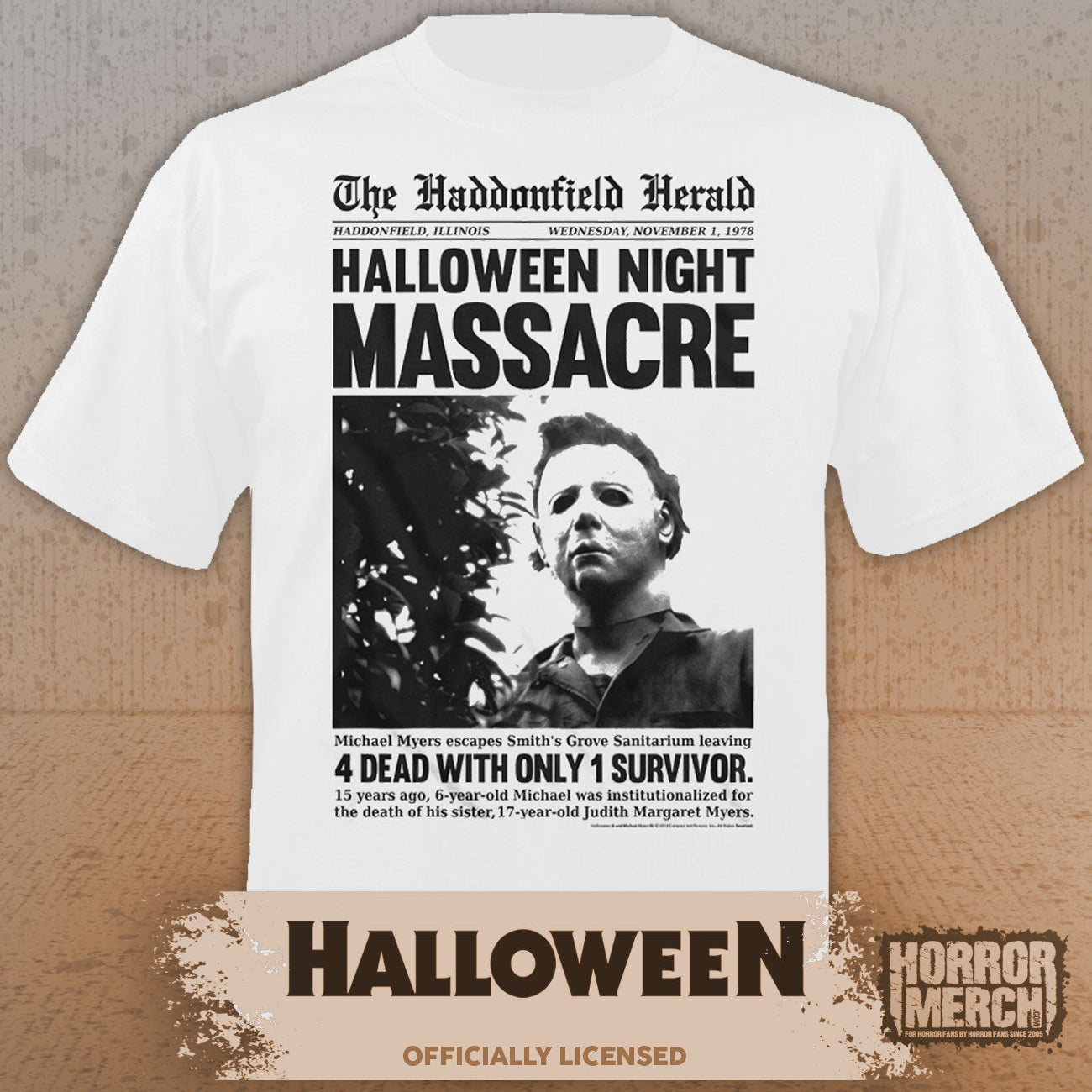 Halloween - Haddonfield Herald Mens Shirt (White)