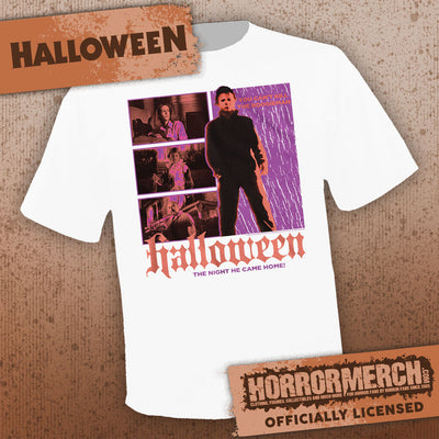 Halloween - Purple + Orange (White) [Mens Shirt]