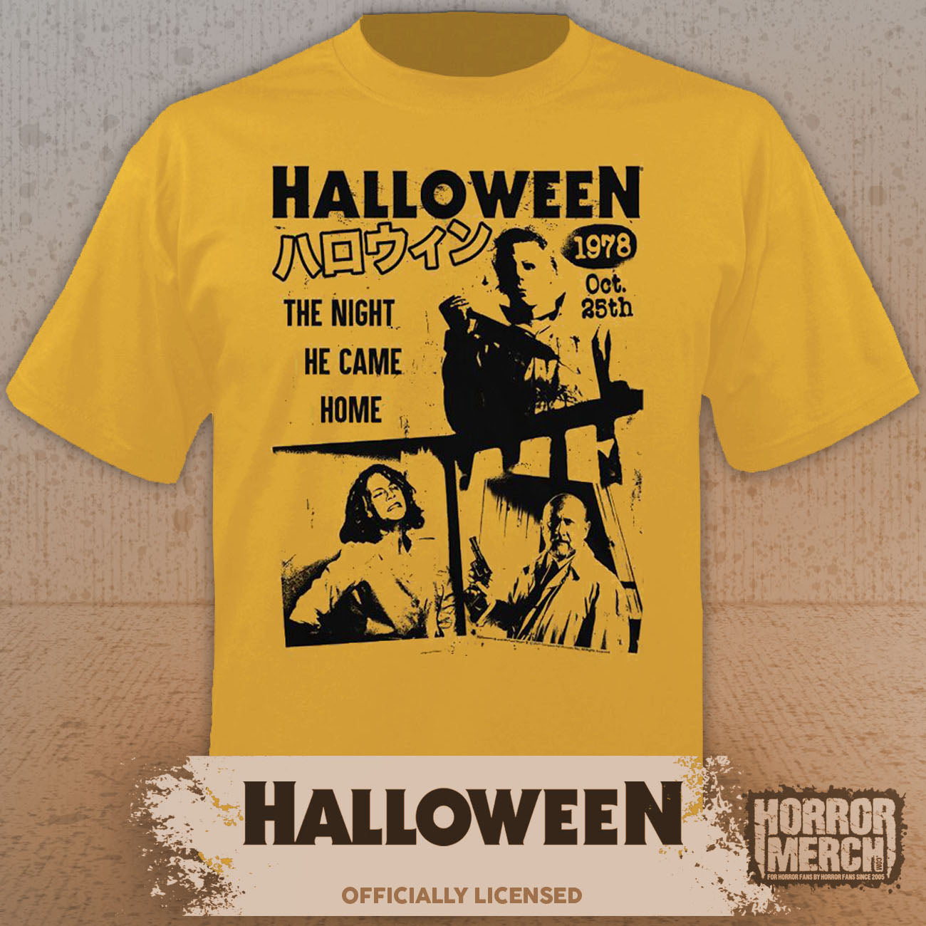 Halloween - Japanese 1978 Mens Shirt (Yellow)