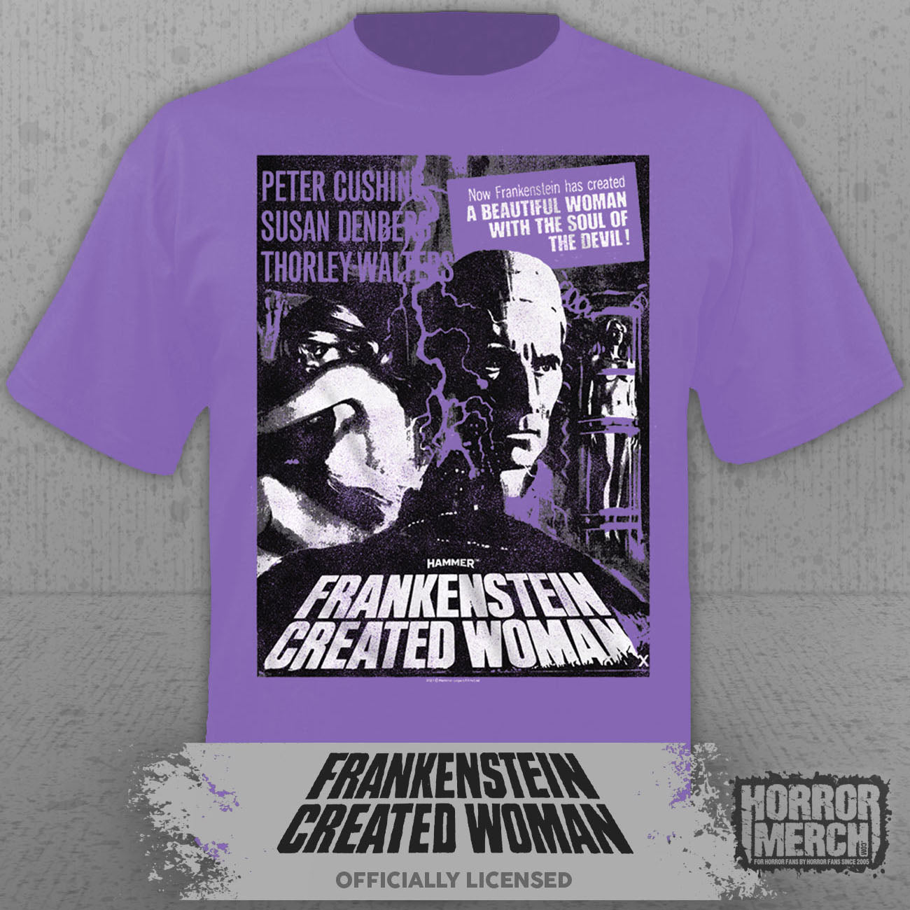 Frankenstein Created Woman - Poster Mens Shirt (Purple)