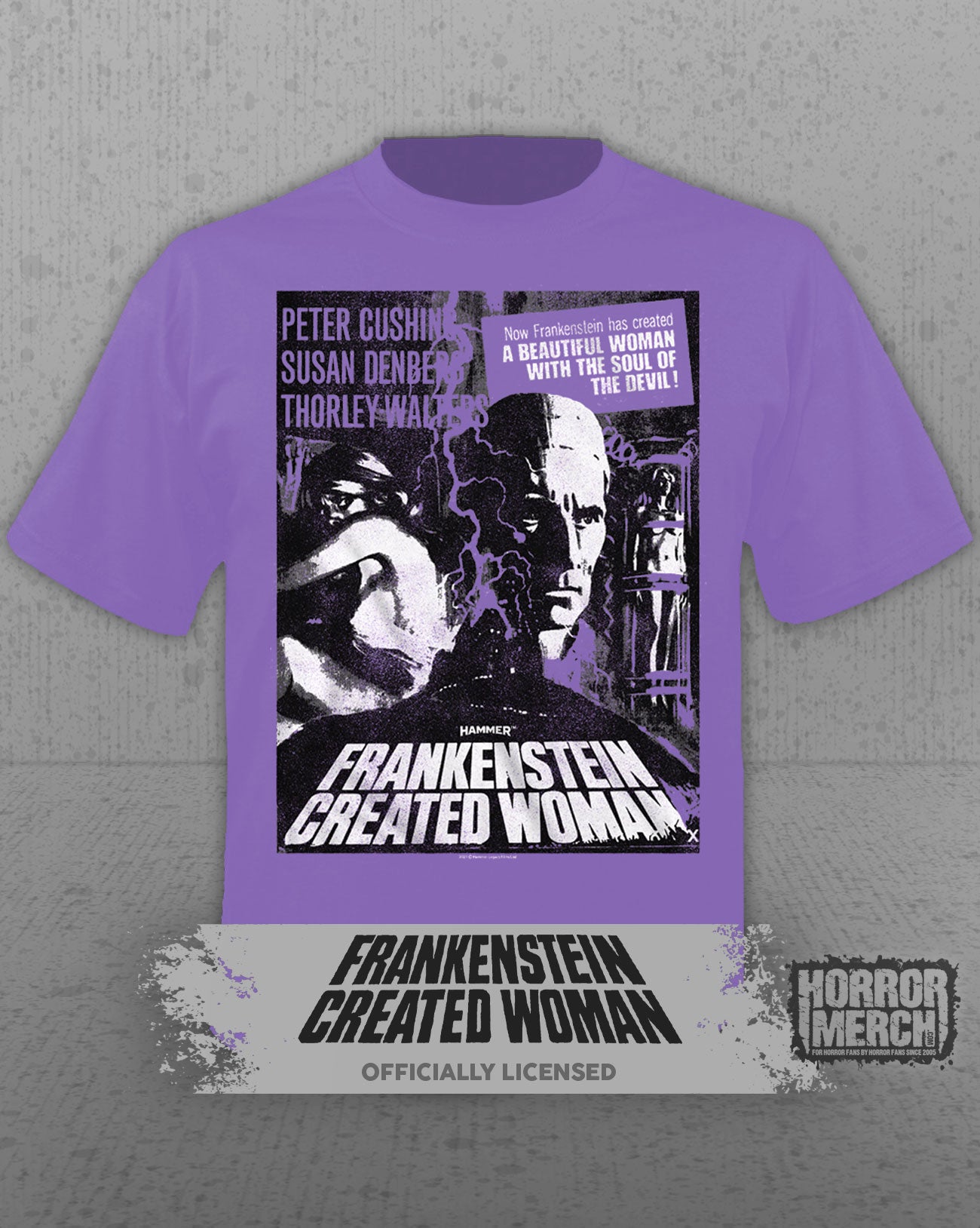 Frankenstein Created Woman - Poster Mens Shirt (Purple)