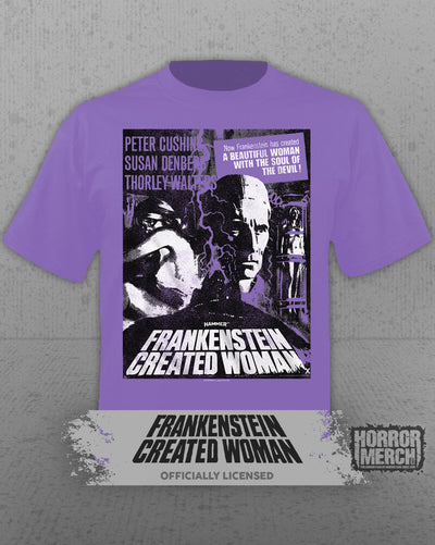 Frankenstein Created Woman - Poster Mens Shirt (Purple)