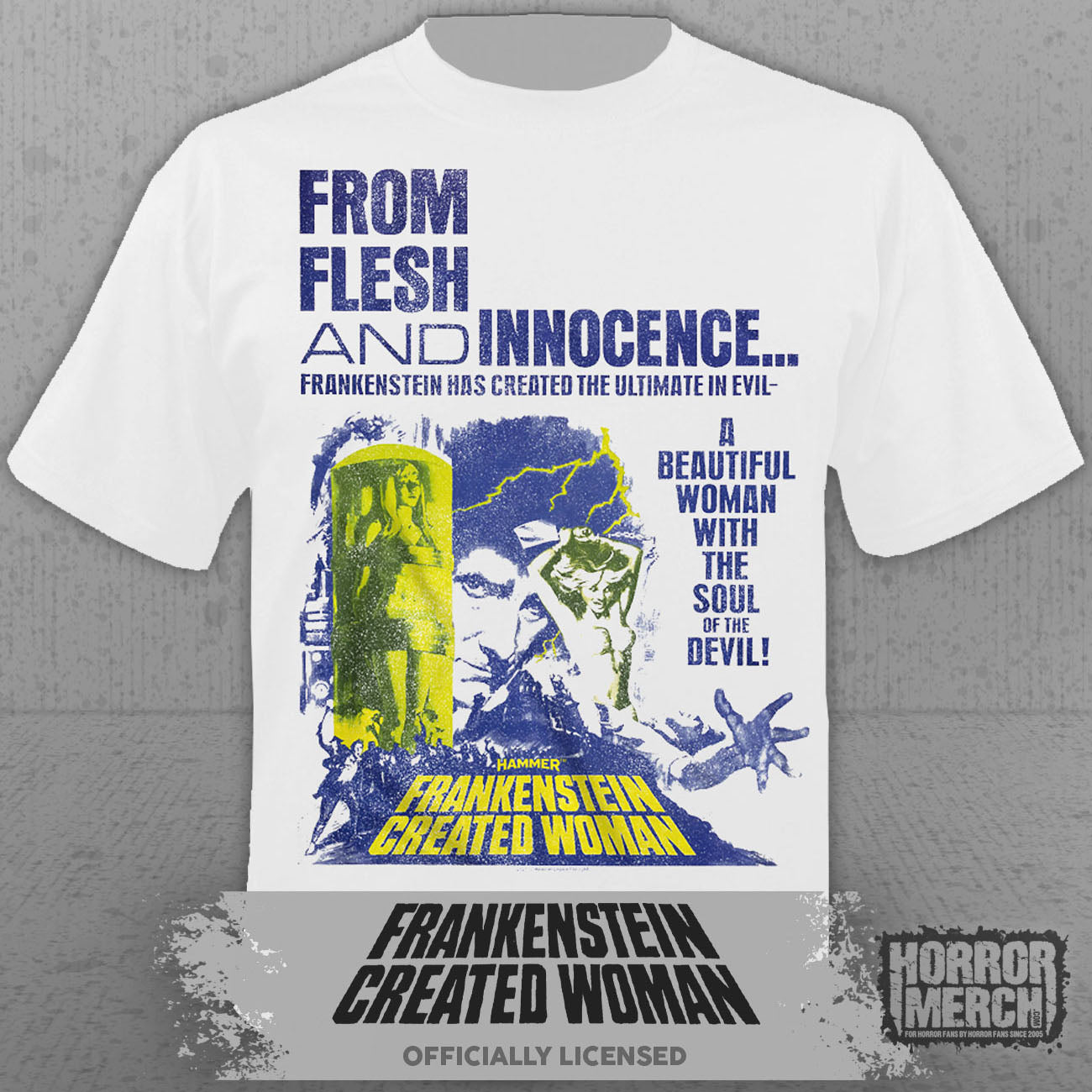 Frankenstein Created Woman - Poster Mens Shirt (White)