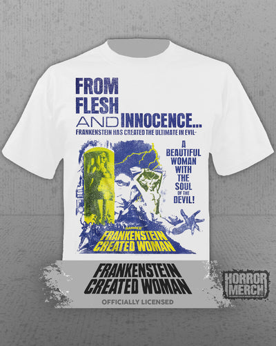 Frankenstein Created Woman - Poster Mens Shirt (White)