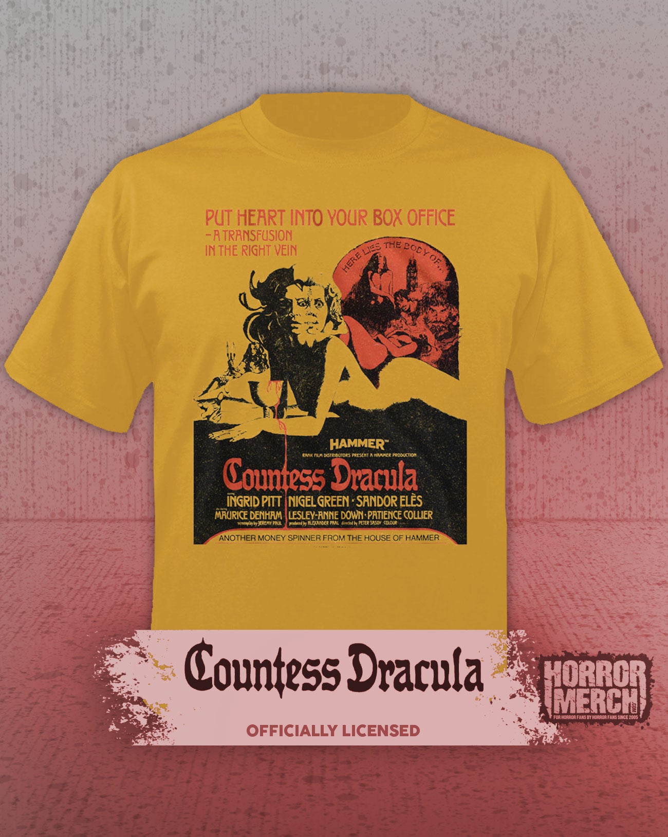 Countess Dracula - Poster Mens Shirt (Yellow)