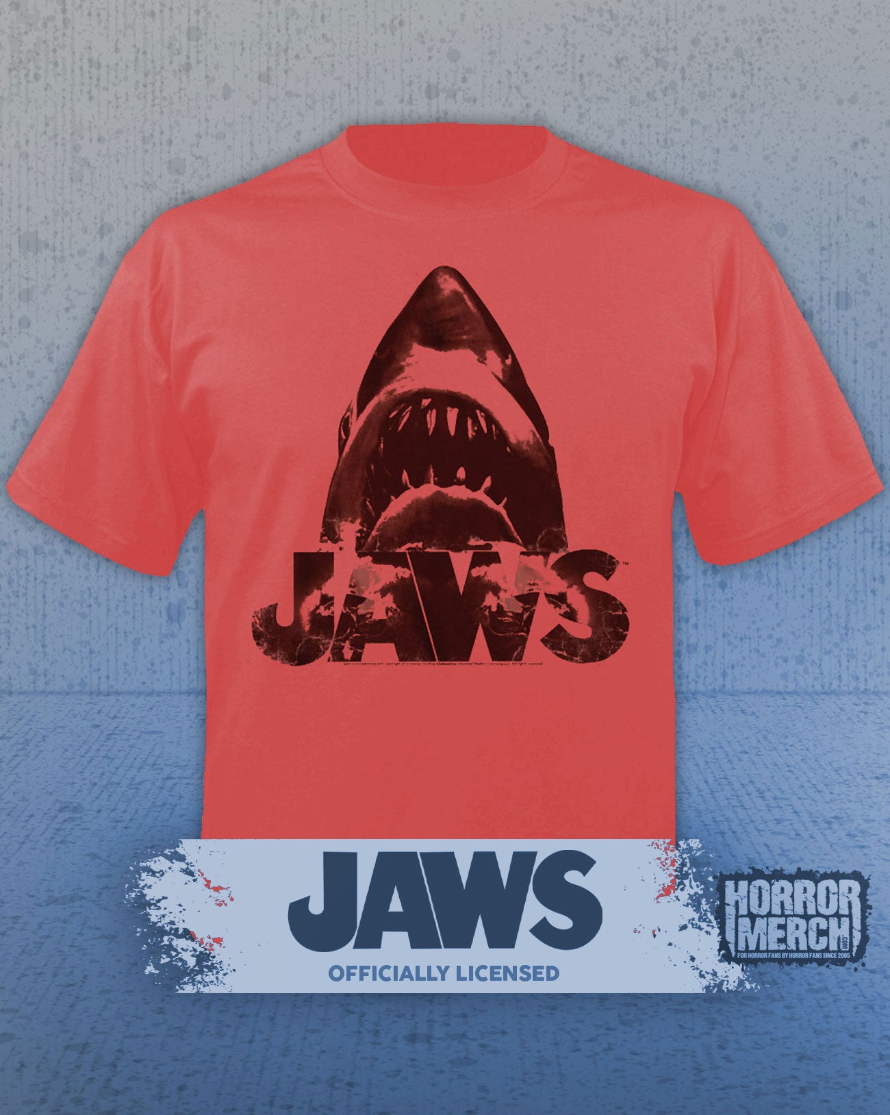 Jaws - Distressed Mens Shirt (Red)